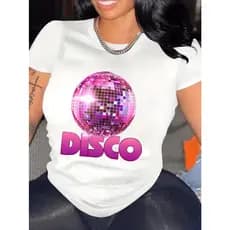 Camiseta Camisa Blusa  Feminina Disco Anos 70,80,90 100% Algodão - Envio Rapido Premium