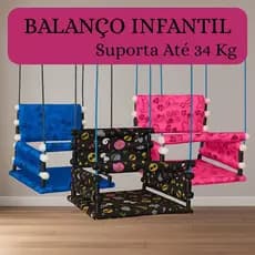 Balanço Infantil em Madeira Reforçado Colorido e Confortável para Crianças até 34kg