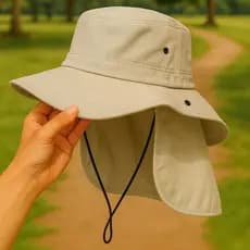 Chapéu com Protetor de Pescoço e Aba Larga – Estilo Australiano para Esportes ao Ar Livre