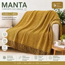 Manta Premium para Sofá 2,40 x 1,80 – Elegância e Aconchego em Cada Detalhe