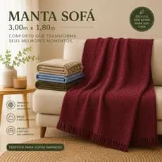 Manta Decorativa Premium para Sofá Grande – 3 Metros de Estilo, Conforto, Beleza e Proteção