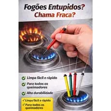 4 Agulha Desentupir Boca De Fogao