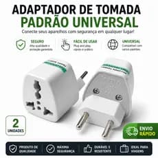 Adaptador Tomada Universal Padrão Europeu 2 Pinos Para Brasil
