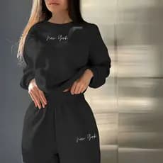 Conjunto Moletom agasalho blusa de frio Gola Redonda E Calça Moletom Jogger Estilosa New City Flanelado Confortável