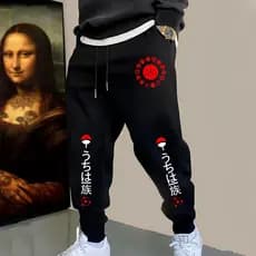 Calça Moletom Masculina Inverno anime geek narut Estilosa Moda Aveludado Versatil algodao