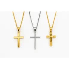 Corrente Com Pingente De Cruz De Aço Inoxidável Para Homens