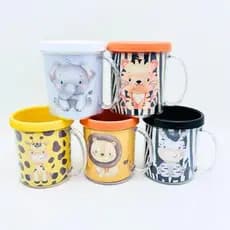 Lembrancinha Safari bichinhos aquarela – caneca personalizada para Festa Infantil