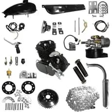 KIT MOTOR DE BIKE PRETO/PRATA 80CC 2 TEMPOS