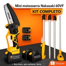 MOTOSSERRA 2 BATERIAS 60V COM EXTENSOR NK-CPS02-PRO