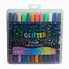 Canetinha Touch Love Glitter 72 Cores Ponta Dupla com Maleta