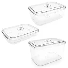 Kit Potes Herméticos Aerum 3 Peças 1000 2800 4600ml Vácuo