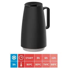 Garrafa Térmica Tramontina Exata 500ml Preto Vidro BPA Free