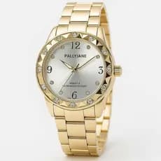 Relógio Feminino Pallyjane Guke Casual Dourado Banhada a Ouro 18k em Aço Inoxidável
