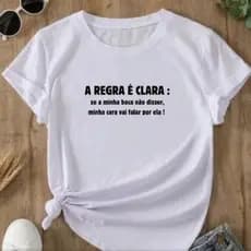 BabyLook T Shirt Camiseta Camisa Feminina Casual Moda Frases Engraçadas A Regra E Clara
