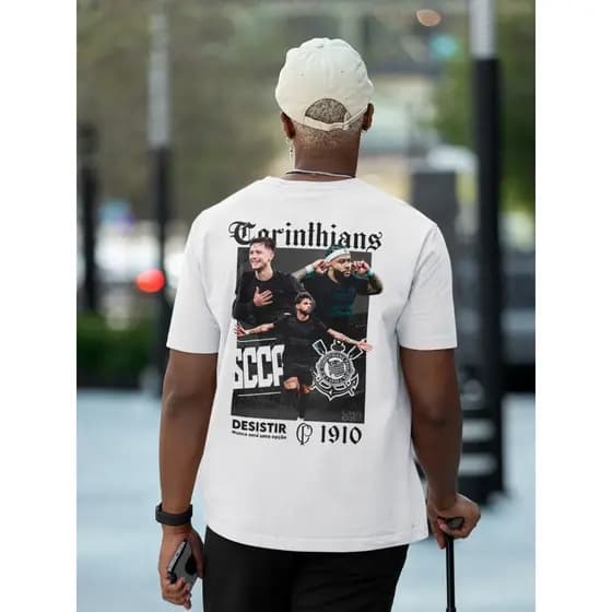 2026 Nova Novo Camiseta Estampada Unissex Timão Corinthians SCCP 1910 Algodão Jogador Yuri Alberto