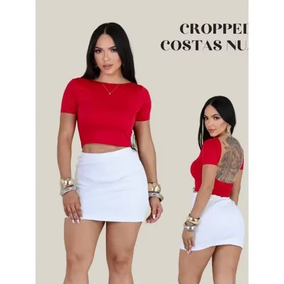 Cropped Feminino Blusa Costa Nua  Blusinha Ribanna Baby Tee Básico Casual Premium
