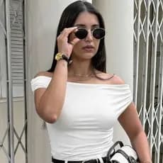 Blusinha Feminina Blusa Ombro Suplex Premium Duplo Forro Blogueira Tendencia Verão Sem Bojo