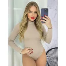 Body Cacharrel Gola Alta Segunda Pele Inverno Forrado Frio Suplex Liso Inverno