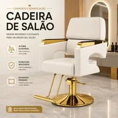 Cadeira de Barbeiro Profissional para Salão de Beleza, Altura Ajustável, Base Reforçada, Cor Branca，Preta