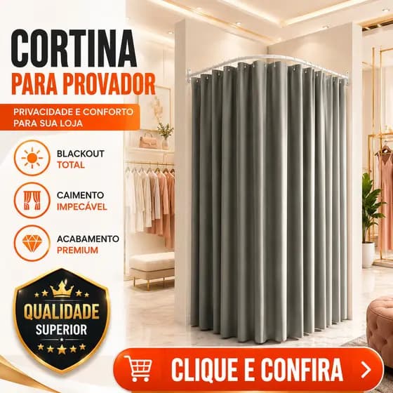 Cortina Para Provador De Loja Tecido Premium 2.80mx2.10m Blackout Privacidade Total Corta Luz