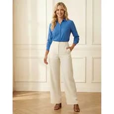 Calça Wide Leg Alfaiataria Feminina Cintura Alta Premium Caimento Perfeito Pano Maravilhoso