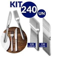 Kit Faca e Garfo de Mesa Aço Inox para Casa, Restaurante e Festas.