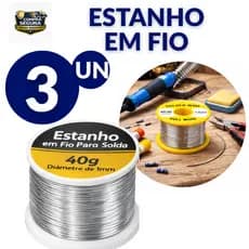 Fio de Estanho para Solda 40g Alta Precisão Uso Eletrônico e Reparos Solda Perfeita Doméstico