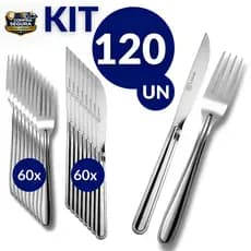 Faca e Garfo de Cozinha em Aço Inox - KIT Profissional Durabilidade Casa Restaurante Talheres