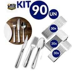 Kit Talheres Mesa Aço Inox Colher Garfo Faca Resistente Durável Restaurante Cozinha Dia das Mães
