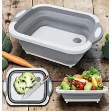 Tábua Bacia Cesta Retrátil Silicone Multifuncional Cozinha 3 em1/tubua-bacia-escoredor de vetais ou frutas resistente