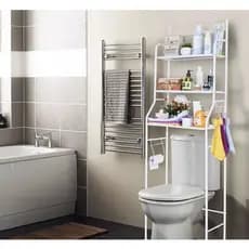 Rack Banheiro Estante Prateleira sobre vaso sanitario Metal Organizador Toalete Varanda