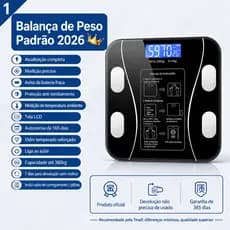 Balança Bioimpedância Digital Profissional via Bluethooth Com 2 Pilhas