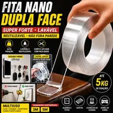 Fita Dupla Face Nano Gel Lavável Reutilizável 2mm Super Forte Alta Fixação Multiuso 3M 5M