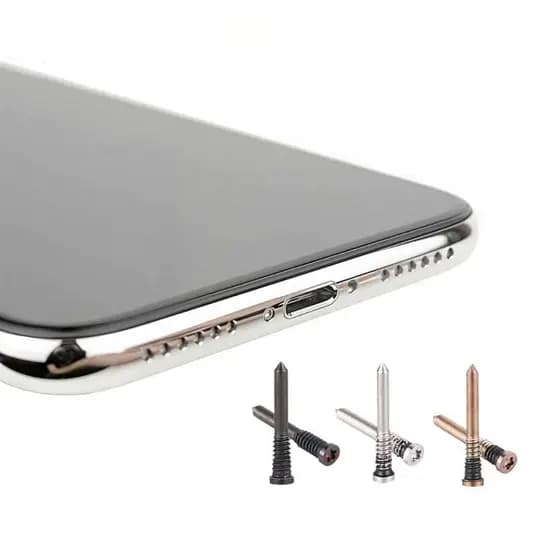 Kit 2 Parafusos Pentalobe 5 Pontas Base iPhone 11 a 17 Pro Max Reposição Inferior