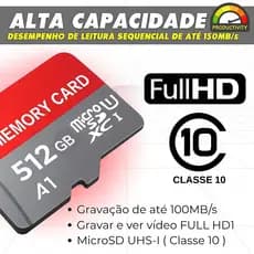 Cartão De Memória Micro SD para Celular, Câmera de Segurança Cartão A1 28GB 256GB 512GB 1TB 2TB