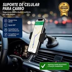 Suporte Celular Gps Carro Veicular Trava Automática Resistente Ajuste Rotação Base