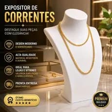 Busto expositor de correntes Médio e Grande, joias e acessórios