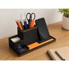 Organizador de Mesa Multifuncional Premium com Suporte para Celular Porta Canetas Porta Lápis e Porta-Trecos