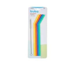 Canudo canudinho Infantil Reutilizável Escova Limpeza Buba
