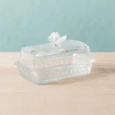 Manteigueira de Vidro com Tampa Butterfly 17cm x 10,5cm x 10cm - Wolff
