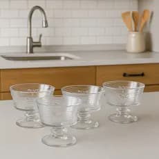 Conjunto 4 Taças de Sobremesa Lines Butterfly 240ml Vidro - Wolff