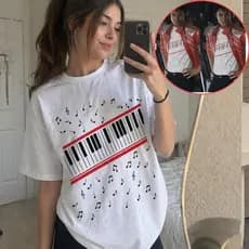 Camisa Camiseta Unissex Michael Jackson Beat It Piano Keys Estampa Musical Rei do Pop Confortável ENVIO IMEDIATO