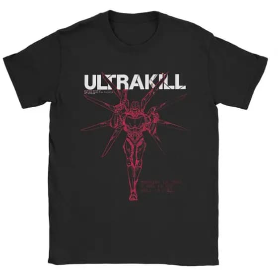 Camiseta  Ultrakill Shooting Game Masculina StreetWear Jogo Tir 100 % Algodão Com Gola Redonda E Moda Casual