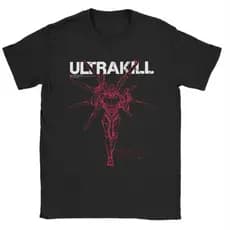 Camiseta  Ultrakill Shooting Game Masculina StreetWear Jogo Tir 100 % Algodão Com Gola Redonda E Moda Casual