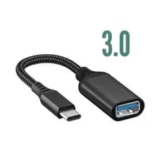 Cabo Adaptador OTG USB para Tipo C Mouse Teclado Pendrive 3.0