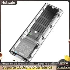 Gabinete Externo M . 2 NGFF SATA SSD De Alta Velocidade USB3.0 Gen1 5Gb/S Transparente Disco Rígido Caso Para PC