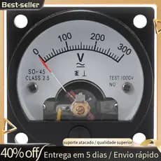 AC 0-300V Rodada Analógico Dial Painel Medidor Voltímetro Preto