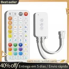 Tuya WiFi SPI LED Controlador Para Casa IR44 Teclas Remoto WS2811 WS2812 FCOB RGB IC Luz De Tira Endereçável
