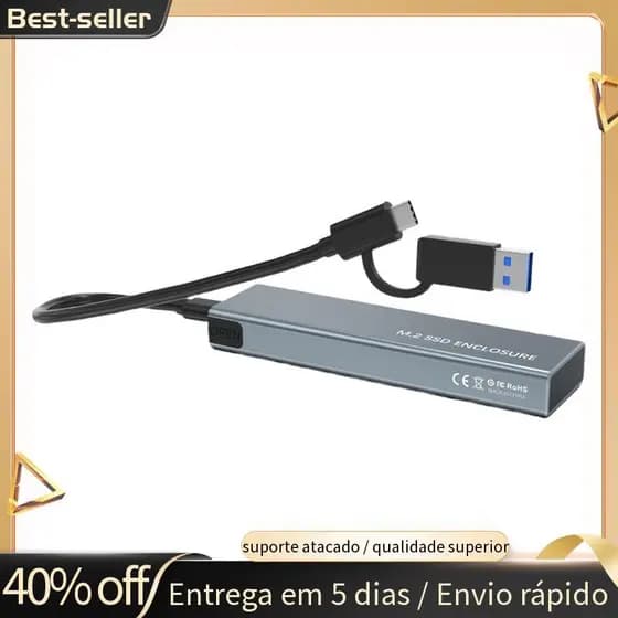 Protocolo Duplo M2 NVMe NGFF SATA SSD Case 10Gbps USB3.1 Caixa De Gabinete Externo Para 2230 2242 2260 2280 M/Chave