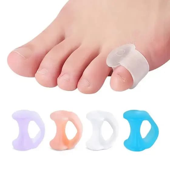 Conjunto de 2 peças de Silicone separador de dedos dos pés protetor de cuidados com os pés Gel de correção corretor de m